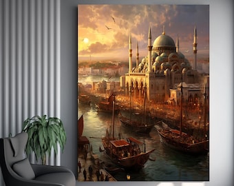 Ottoman Wall Art, Cultural Wall Decor, Constantinople Wall Art, Old Ottoman Wall Art, Home decor, Wall art, Canvas wall art, Print art, Art