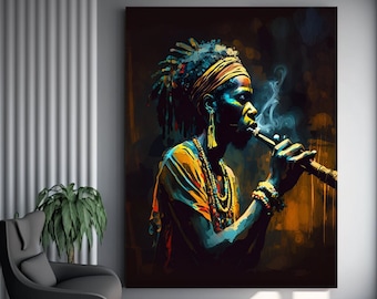 African American Culture Wall Art, African Culture Wall Decor, Wall Symbol Canvas Painting, Abstract Canvas Wall Art, Africa Wall Art, Gift