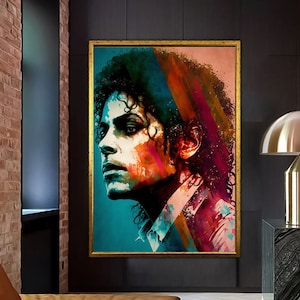 Michael Jackson Canvas Painting, Michael Jackson Abstract Wall Poster, Michael Jackson Canvas Painting, Pop Celebrity Decor, Home Decor