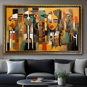 Abstract African Painting, African Historical Wall Art, Modern African Decor, Abstract Art, abstract African Artwork, Canvas Wall Decor, Art