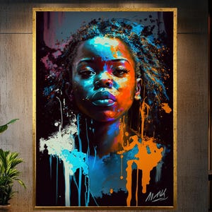 African American Girl Black Girl Artwork Black People Art Yard Decoration Unique Canvas Frame Crazy Home Decor Girls Wall Art Nursery Art