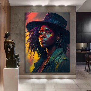 Female Model Exposure, Black Female Body Colorful Jewelry Wall Decor, Modern Female Wall Art, Female Canvas Wall Decor, Modern Wall Art