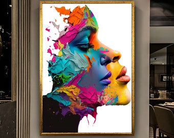 Banksy  Canvas, Love and Kissing Art, Gift for Lover, Colourful Graffiti, Famous Mural Quote, Heart Graffiti Art, Canvas Wall Decor, Art