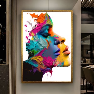 Lienzo de Banksy, arte de amor y besos, regalo para un amante, grafiti colorido, cita famosa en un mural, arte de grafiti de corazón, decoración de pared en lienzo, arte