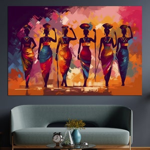 African American Culture Wall Art, African Culture Wall Decor, Local Women Wall Art, Abstract Canvas Wall Art, African Wall Art, Gift, Art image 2