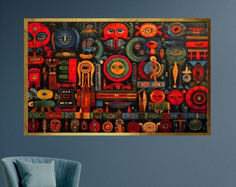 African Patterns Wall Art, Afro American Culture, Home Decor, Fashion wall Art, Wall Art, african Canvas Painting, Office art, african Gift