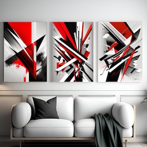 Red and Black Effect Wall Art, Abstract Canvas Wall Art, Teen Room Wall Decor, Abstract Canvas Painting, Luxury Wall Art, Canvas Wall Art