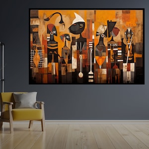Abstract African History, African Symbols, African Mural, Wall Signs Canvas Art, Modern Wall Art, African Culture Art, Home Decor, Wall Art