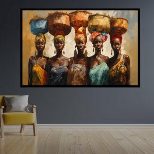 African Women Portrait, African American Culture, African Tribe Wall Art, African Culture Wall Decor, Oil Painting, Modern Home Decor, Art