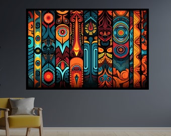 African American Culture Wall Art, African Culture Wall Decor, Wall Symbol Canvas Painting, African Canvas Wall Art, Africa Wall Art, Gift
