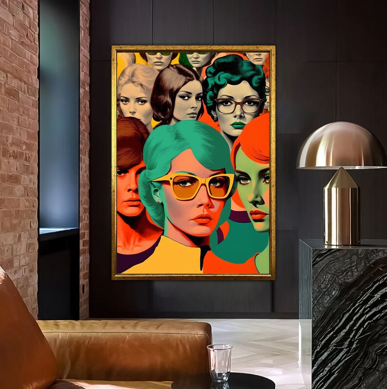 Female Wall Art Pop Art Woman Wall Decor Beautiful Woman Etsy