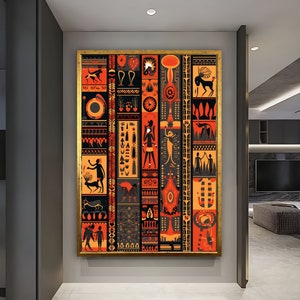 African American Culture Wall Art, African Culture Wall Decor, Tribal wall Art, Abstract Canvas Wall Art, Africa Wall Art, Gift, Home Decor