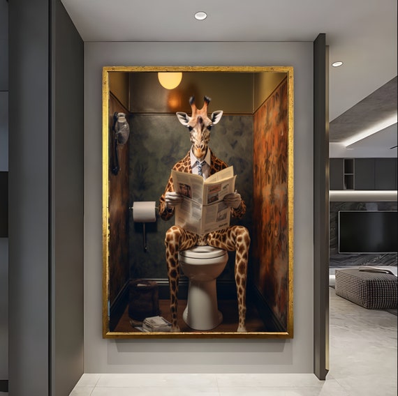 Giraffe Wall Art, Kids Room Wall Decor, Nursery Wall Art, Bathroom Wall Art, Artistic Wall Decor, Animal portrait, Home Decor, Wall Art Gift
