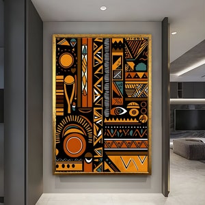 African American Culture Wall Art, African Culture Wall Decor, Wall Symbol Canvas Painting, Abstract Canvas Wall Art, African Wall Art, Art