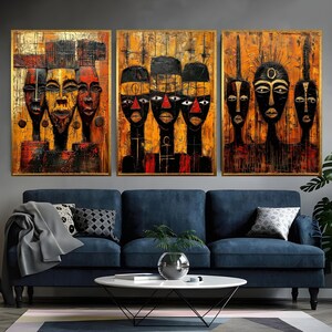 Black Art Framed African American Art African Storyboard Framed Wall Art Interior Design African Wall Art Overized Wall Decor Fashion Art