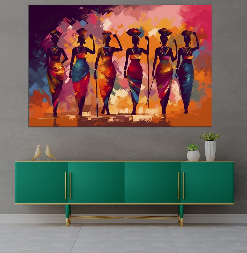 African American Culture Wall Art, African Culture Wall Decor, Local Women Wall Art, Abstract Canvas Wall Art, African Wall Art, Gift, Art image 3