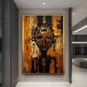 African Art, Tribal African decor, Acrocentric Canvas Painting, Traditional African Art, Authentic African Art, African Cultural Expression