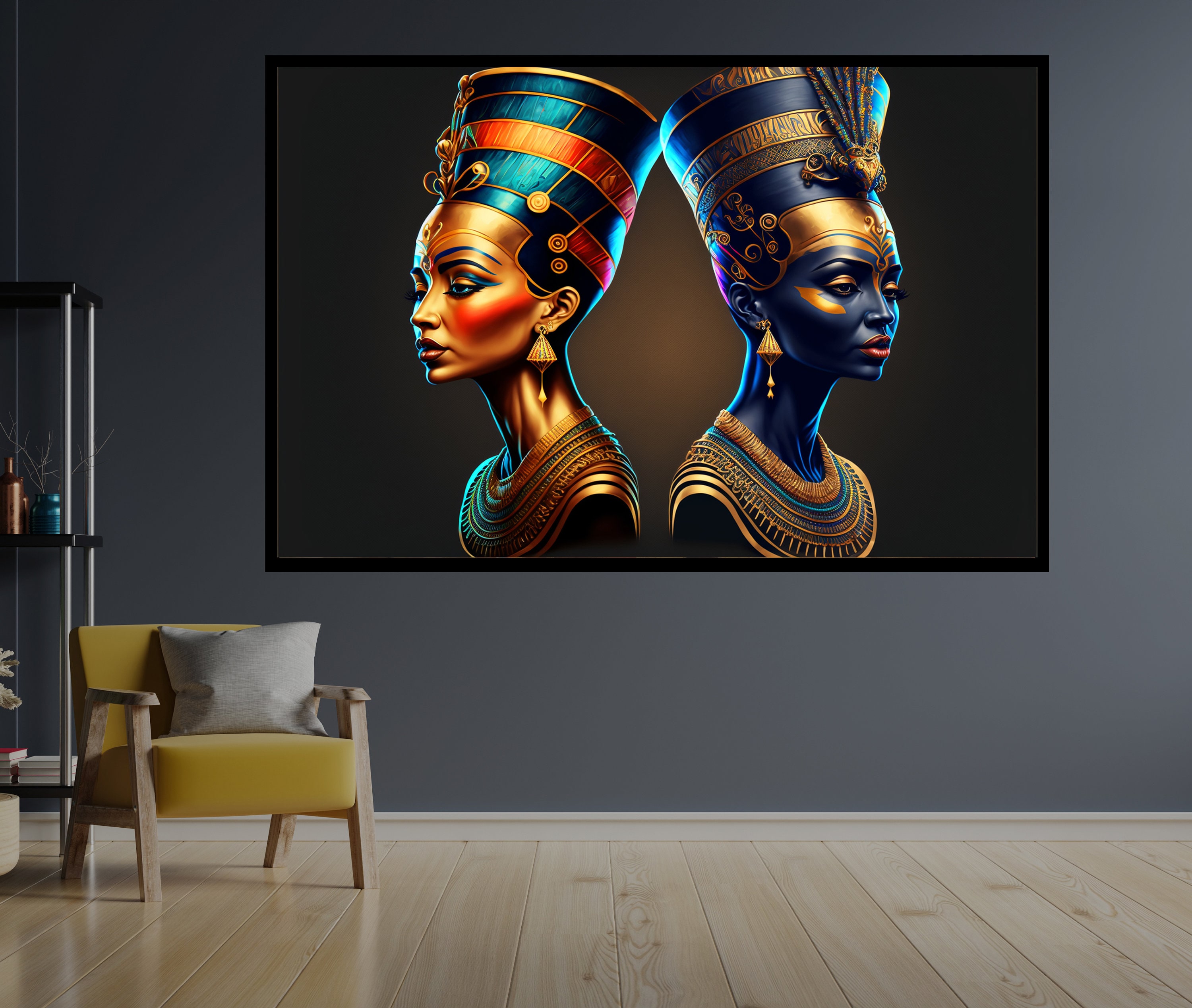 Tapisserie Murale Portrait Reine Néfertiti, Oriental Weavers 42x30 Pouces - Neuf