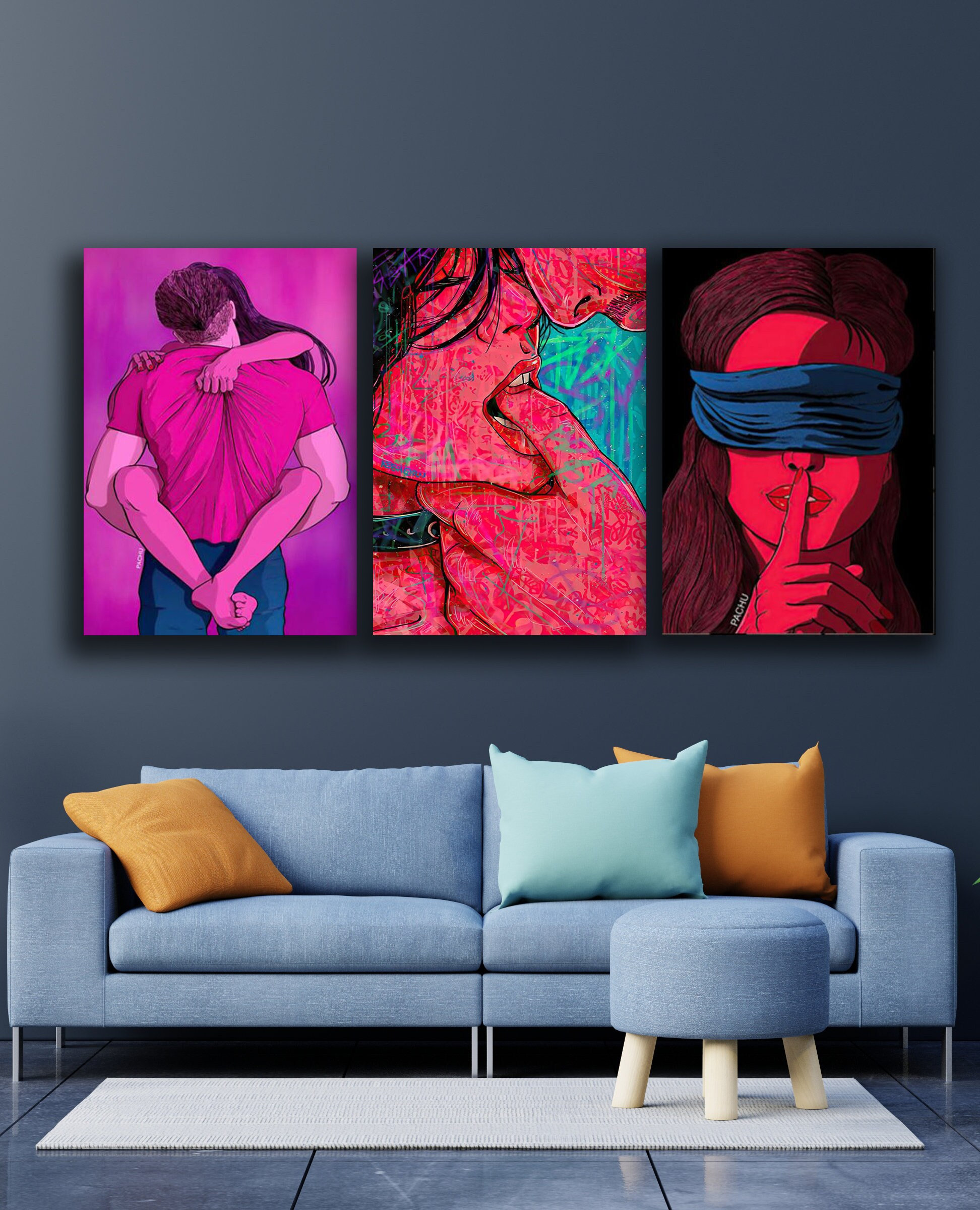 Fantasy Bedroom Wall Decor Sex Wall Art Fantasy Canvas Painting Nude Canvas Decor Sexual Relationship Wall Art Erotic Wall Decor Art Etsy Canada