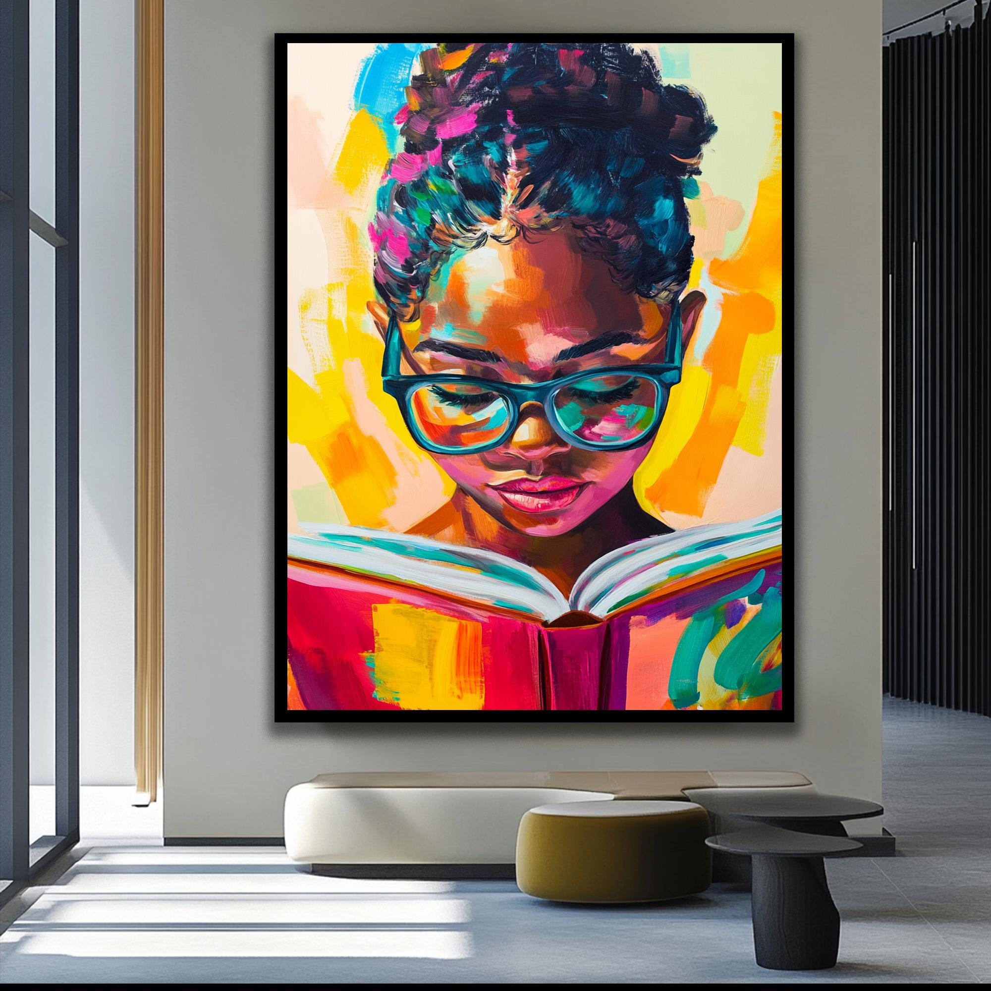 Black Woman Reading Art | African American Canvas Wall Art - Etsy