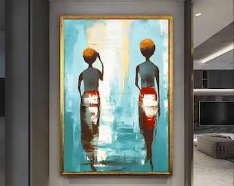 African American Culture Wall Art, Oil Painting, Wall Symbol Canvas Painting, Abstract Canvas Wall Art, Africa Wall Art, Gift, Africa Art
