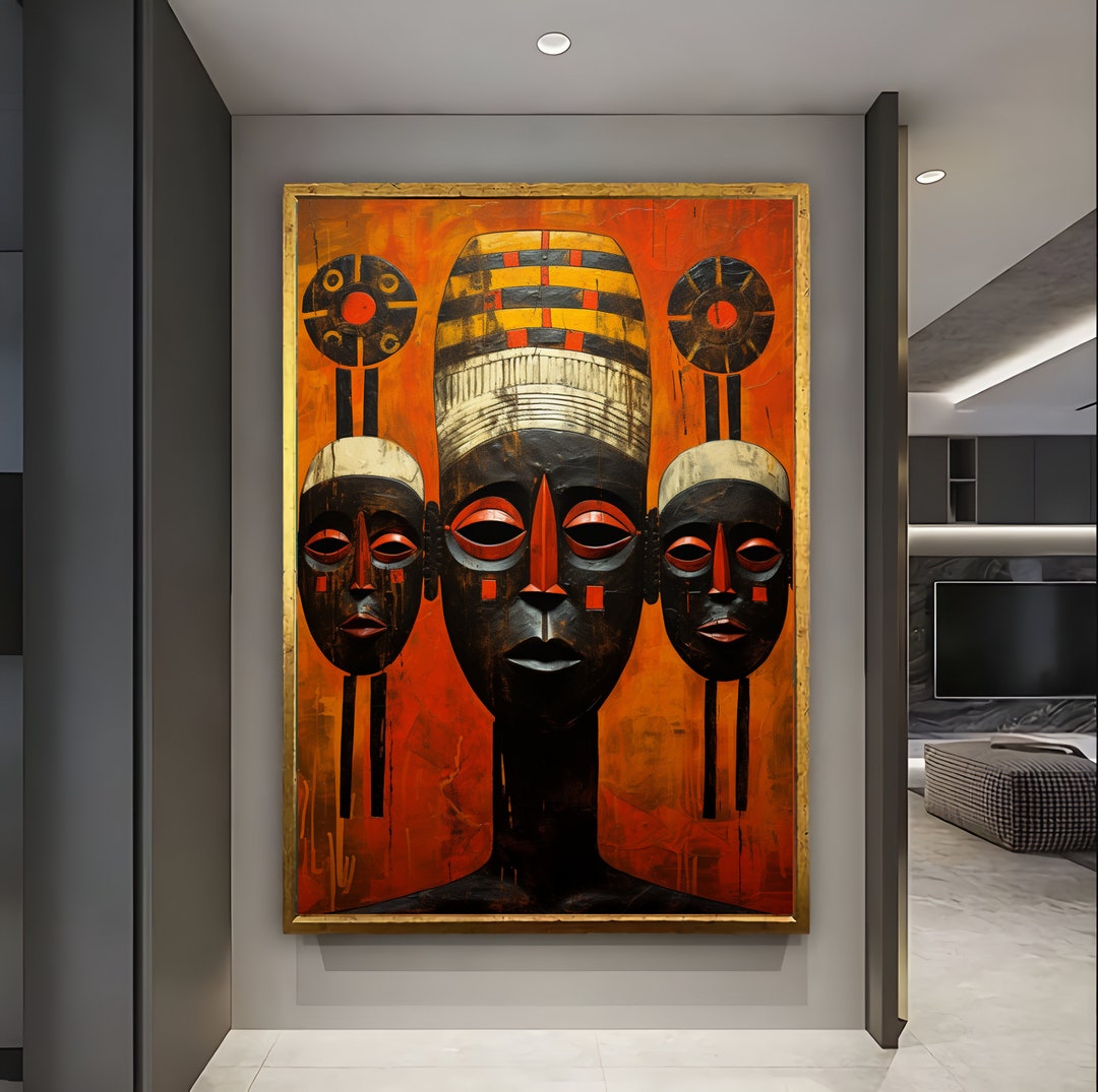 Antique African Wall Decor, African American Culture Wall Art, African