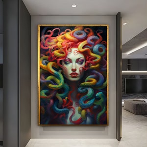 Medusa Wall Decoration Greek Culture Art Snake Head Decoration Colorful Medusa Art Housewarming Gift Ready to hang Wall Hanging home decor