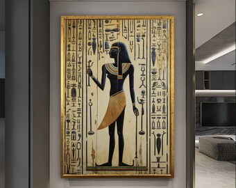 Egyptian Wall Art, Goddess Wall Decor, Egyptian Mythology, Egyptian Wall Inscriptions Home Decor, Cultural Wall Art, Home Decor, Wall Art