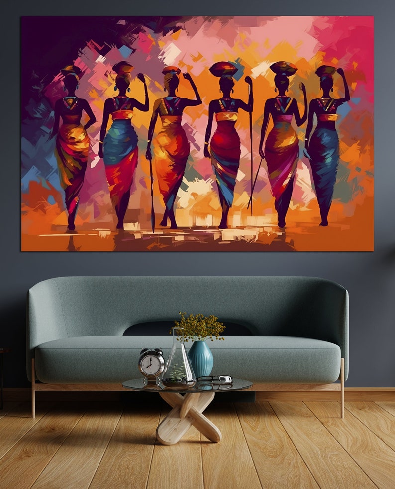 African American Culture Wall Art, African Culture Wall Decor, Local Women Wall Art, Abstract Canvas Wall Art, African Wall Art, Gift, Art image 2