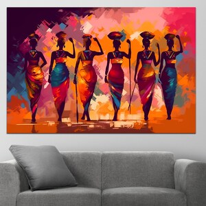 African American Culture Wall Art, African Culture Wall Decor, Local Women Wall Art, Abstract Canvas Wall Art, African Wall Art, Gift, Art image 4