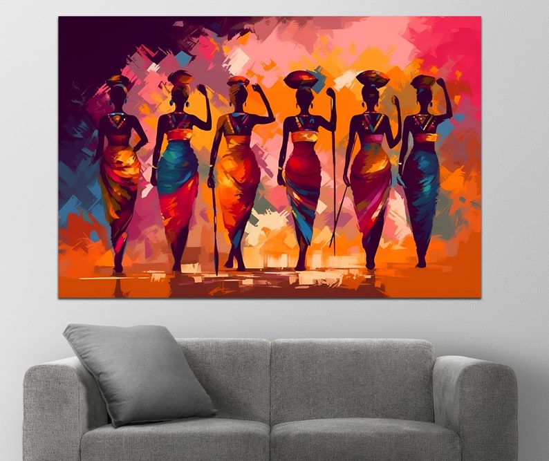 African American Culture Wall Art, African Culture Wall Decor, Local Women Wall Art, Abstract Canvas Wall Art, African Wall Art, Gift, Art image 4