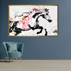horse gift horse canvas horse wall art gold framed art horse artwork canvas print wall hangings large wall art modern wall art home decor