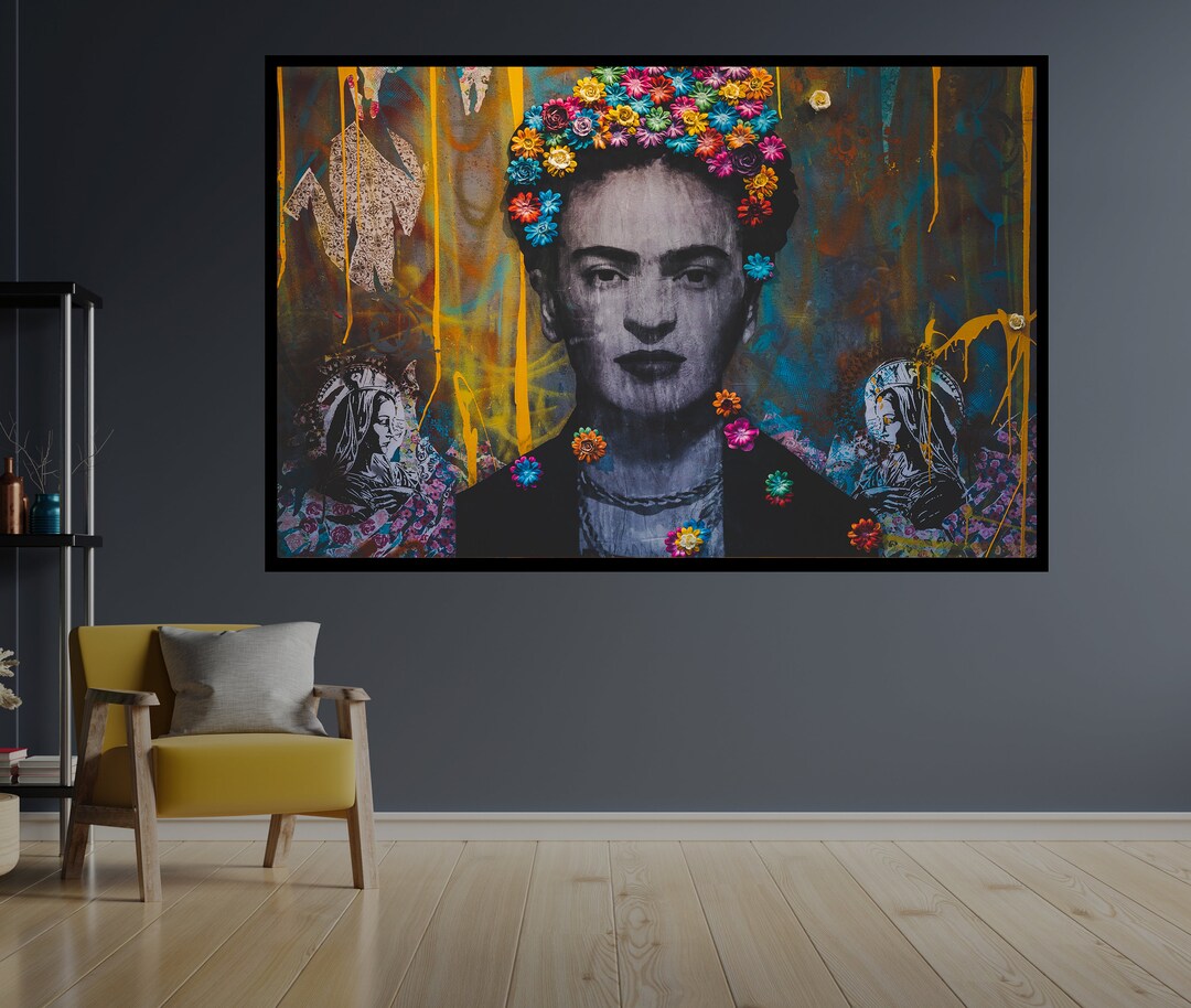 Modern Art Canvas, Frida Kahlo, 3D Wall Art, Painting on Canvas, Trendy ...
