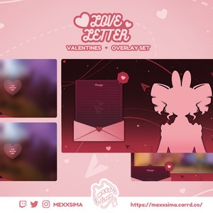 Conjunto de sobreposição de fluxo de cartas de amor para namorados