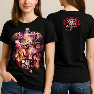 T-Shirt Hazbin Hotel - T-Shirt Graphique Charlie & Alastor - Merch Cartoon Hellaverse