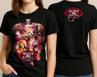 Hazbin Hotel T-Shirt - Charlie & Alastor Grafik T-Shirt - Cartoon Hellaverse Merchandise