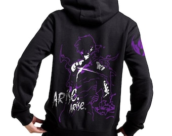 Solo Leveling Hoodie - Sung Jinwoo Shadow Monarch Anime Sweatshirt - Ahjin Guild