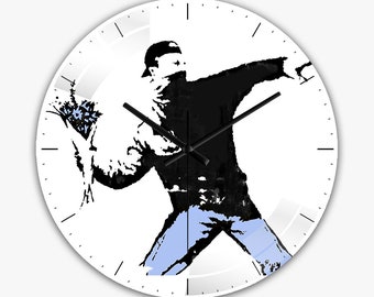 Wanduhr Banksy • Geschenk Uhr • Dekorative Wanduhr • Coole Uhren • Banksy Wanduhr