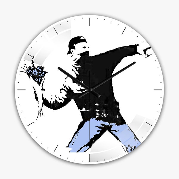 Wall Clock Banksy • Clock Gift • Decorative Wall Clock • Cool Clocks • Banksy Wall Clock