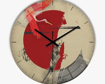 Personalized Wall Clock Japanese • Clock Gift • Decorative Wall Clock • Cool Clocks • Japanese Wall Art