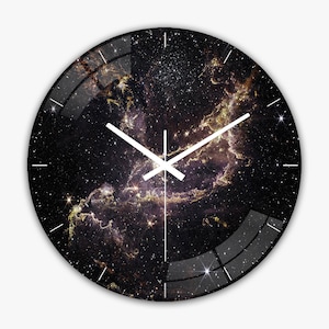 Gepersonaliseerde wandklok Space Stars • Klok cadeau • Decoratieve wandklok • Coole klokken • Space Stars Decor • Hubble-telescoop NGC 346 nevel