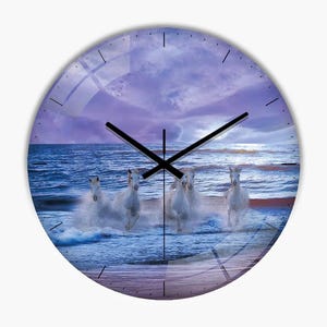 Personalized Wall Clock Horses • Clock Gift • Decorative Wall Clock • Cool Clocks • Horses Wall Art