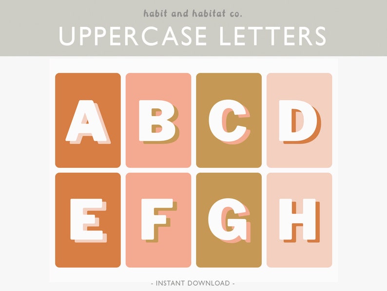 Alphabet Flashcards, ABC Flash Cards, Educational Cards, Learning Abcs