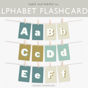 Alphabet Flashcards, ABC Flash Cards, Educational Cards, Learning ABCs, Digital Download