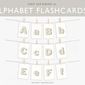 Alphabet Flashcards, ABC Flash Cards, Educational Cards, Learning ABCs, Digital Download