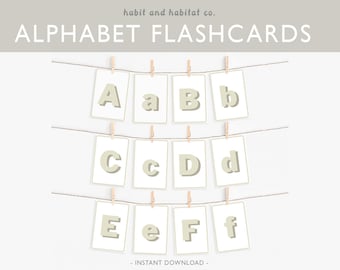 Tarjetas didácticas del alfabeto, tarjetas didácticas del abecedario, tarjetas educativas, aprendizaje del abecedario, descarga digital