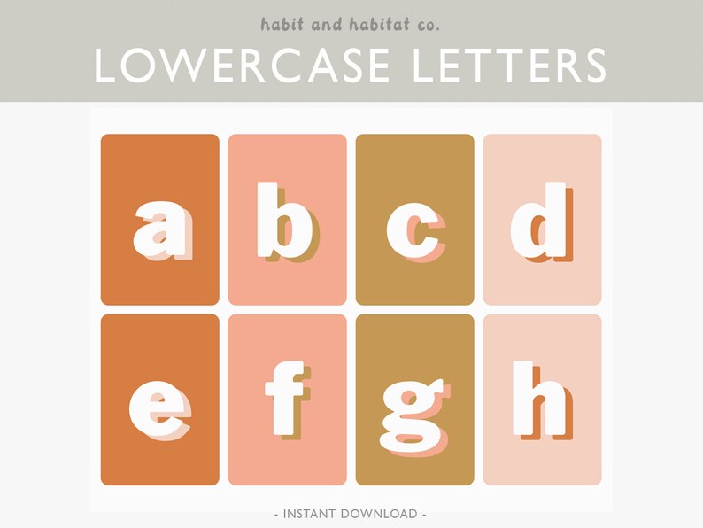 Alphabet Flashcards, ABC Flash Cards, Educational Cards, Learning Abcs