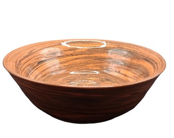 Black and Orange Agateware Handmade Bowl