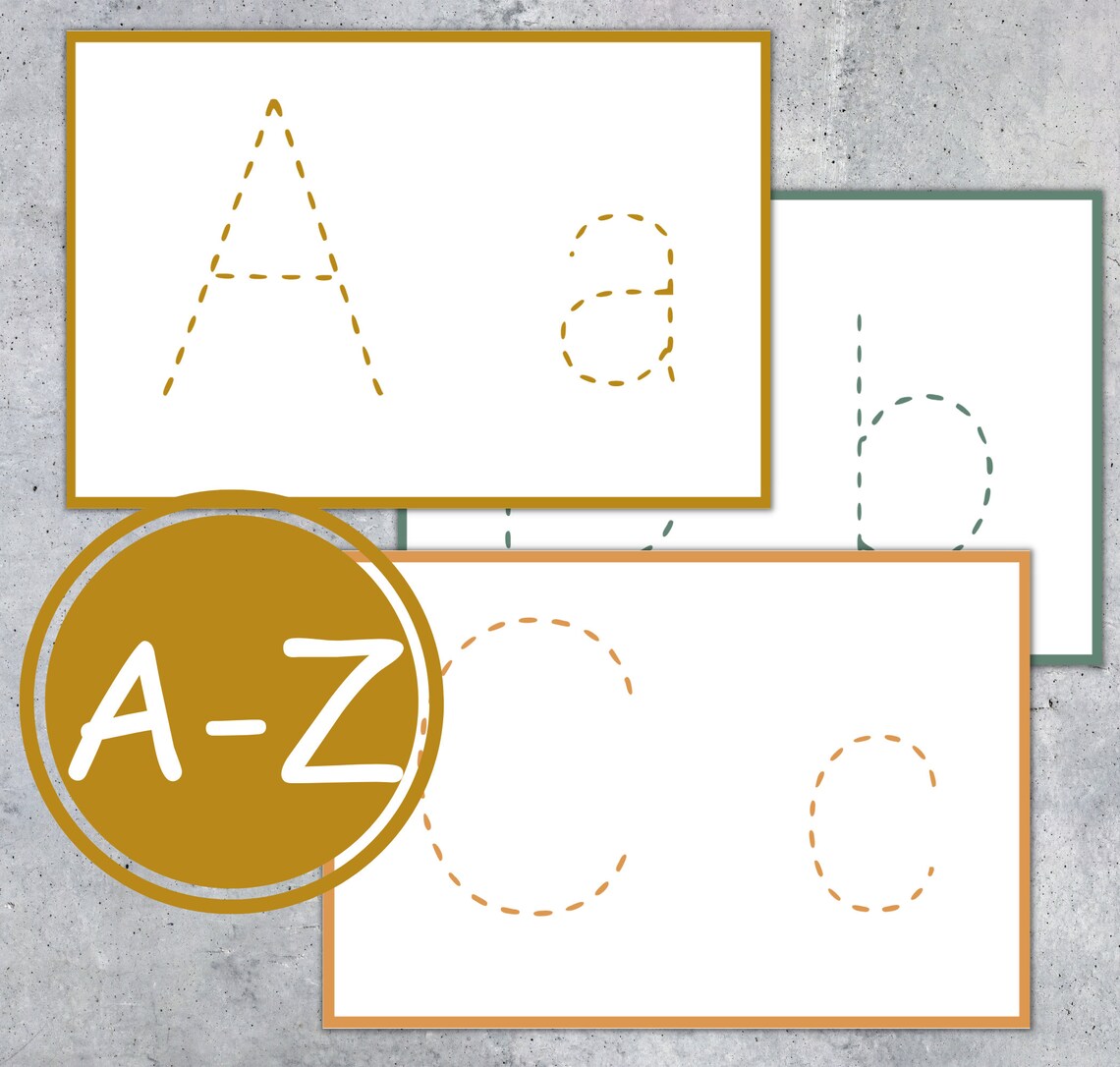 ABC Tracing Cards. Kids Printable. Instant Download - Etsy