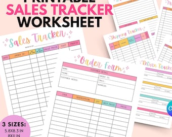 Printable Sales Tracker, Sales Log Editable, Order Tracker Template, Business Sales Tracker, Order Form Template, Business Sales Log